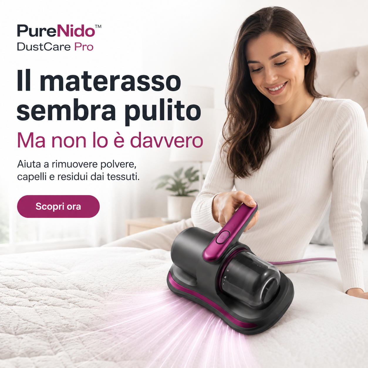PureNido™ DustCare Pro – Aspiratore Antiacaro per Materassi, Divani e Tessuti