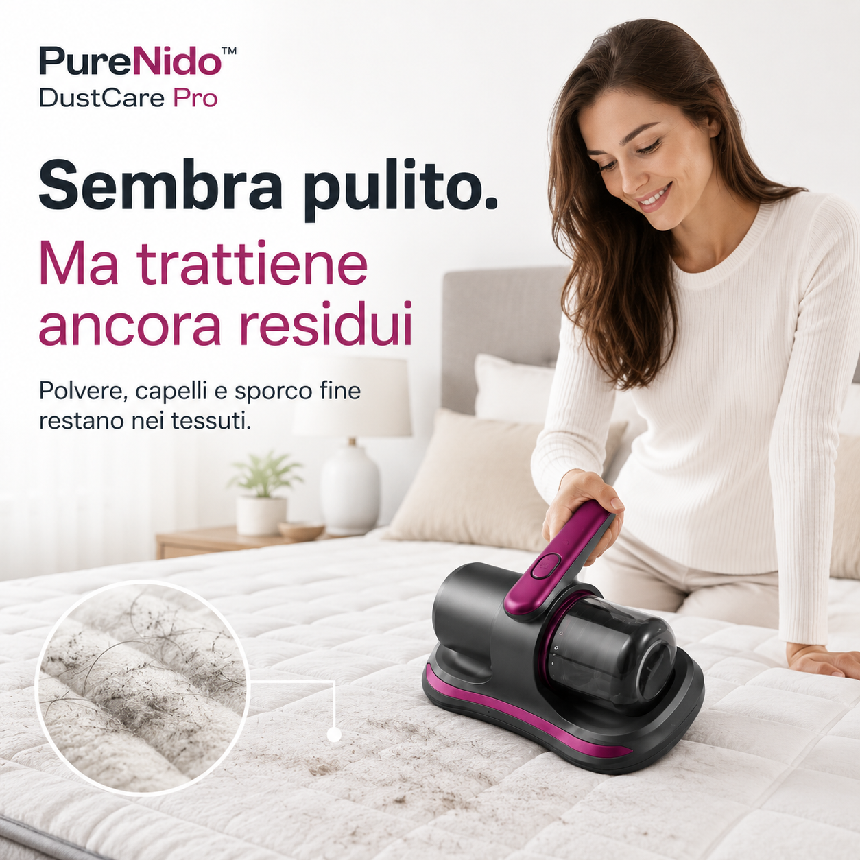 PureNido™ DustCare Pro – Aspiratore Antiacaro per Materassi, Divani e Tessuti