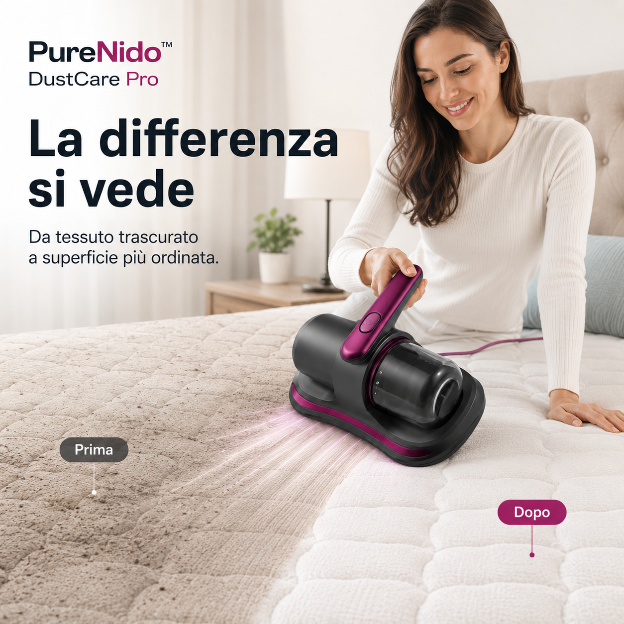 PureNido™ DustCare Pro – Aspiratore Antiacaro per Materassi, Divani e Tessuti