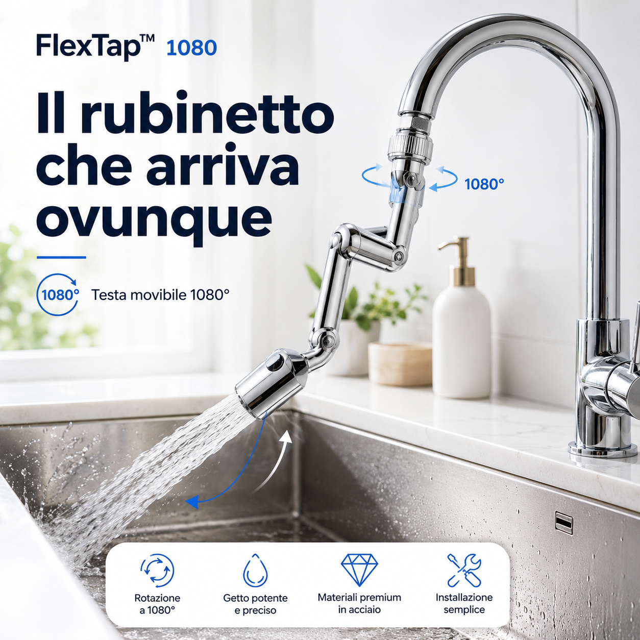 FlexTap™ 1080  Testa Rubinetto Movibile 1080 Gradi